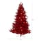 7ft. Pre-Lit Red Fraser Fir Artificial Christmas Tree, Red Lights